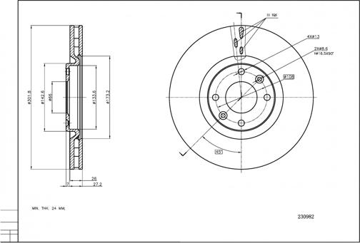 Hart 230 982 - Brake Disc autospares.lv