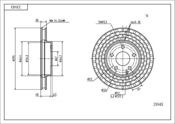 Hart 231 483 - Brake Disc autospares.lv