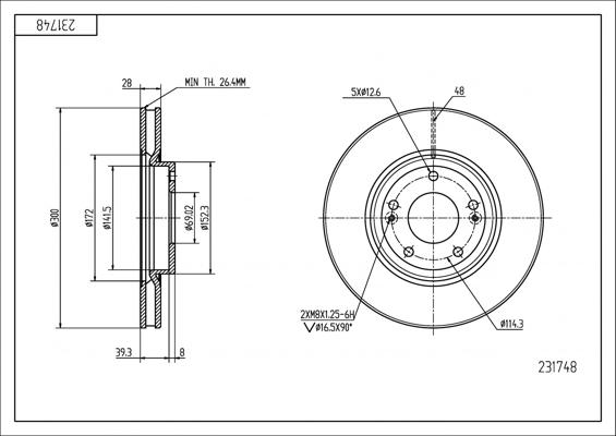 Hart 231 748 - Brake Disc autospares.lv