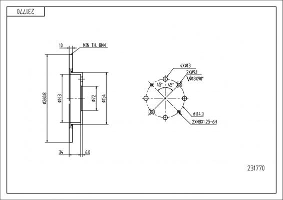 Hart 231 770 - Brake Disc autospares.lv