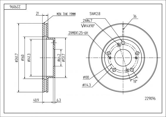 Hart 229 096 - Brake Disc autospares.lv