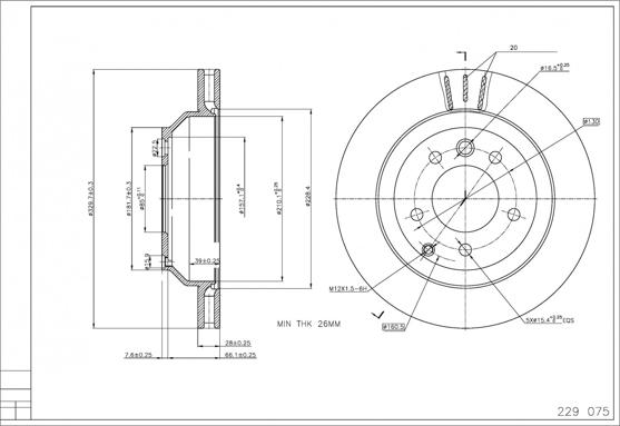 Hart 229 075 - Brake Disc autospares.lv