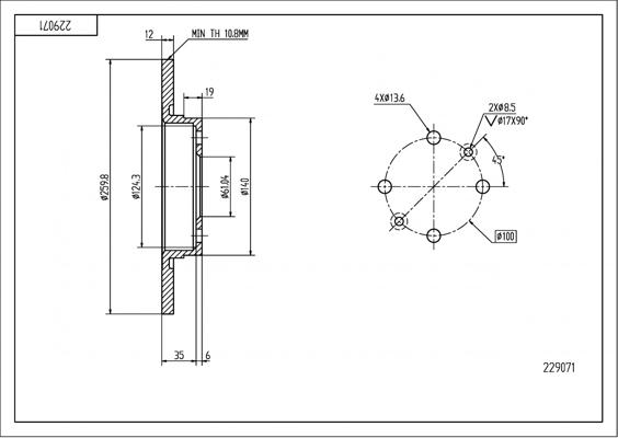 Hart 229 071 - Brake Disc autospares.lv