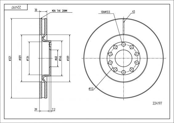 Hart 224 197 - Brake Disc autospares.lv