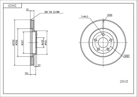 Hart 224 121 - Brake Disc autospares.lv