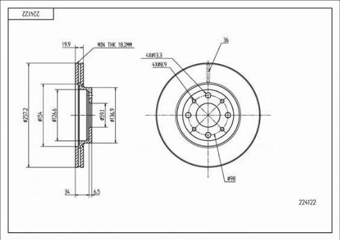 Hart 224 122 - Brake Disc autospares.lv