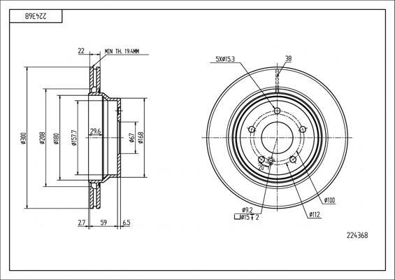 Hart 224 368 - Brake Disc autospares.lv