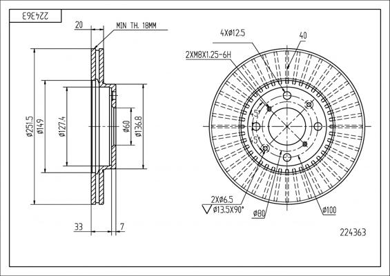 Hart 224 363 - Brake Disc autospares.lv