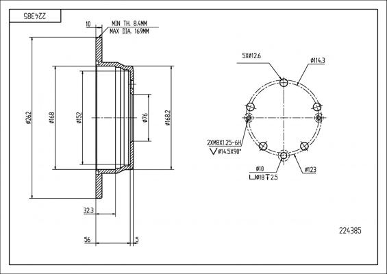 Hart 224 385 - Brake Disc autospares.lv