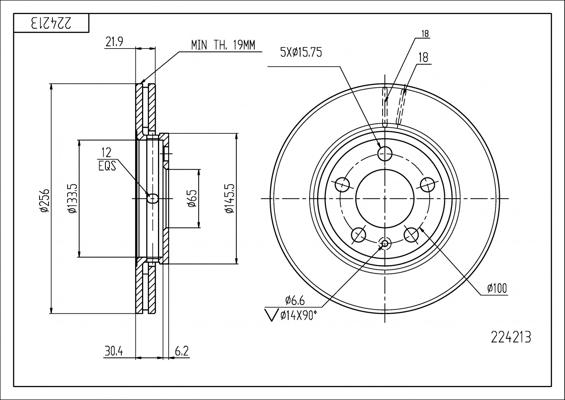 Hart 224 213 - Brake Disc autospares.lv