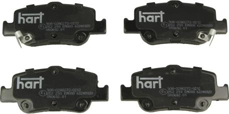 Hart 226 367 - Brake Pad Set, disc brake autospares.lv