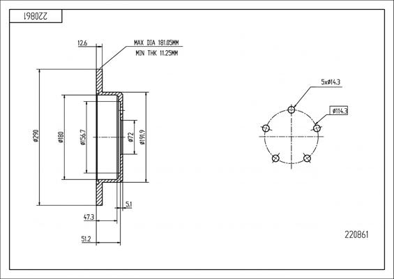 Hart 220 861 - Brake Disc autospares.lv