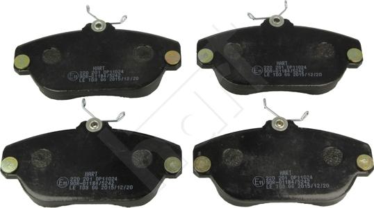 Hart 220 201 - Brake Pad Set, disc brake autospares.lv