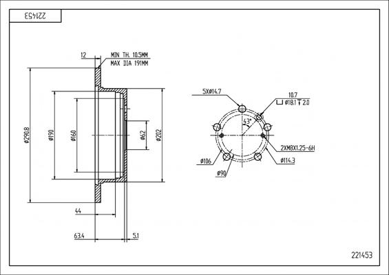 Hart 221 453 - Brake Disc autospares.lv