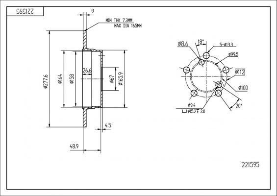 Hart 221 595 - Brake Disc autospares.lv