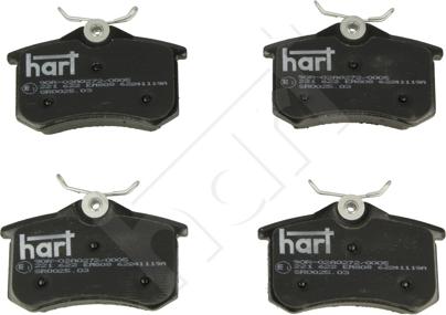 Hart 221 622 - Brake Pad Set, disc brake autospares.lv