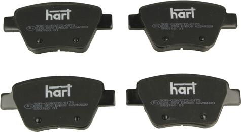 Hart 228 859 - Brake Pad Set, disc brake autospares.lv