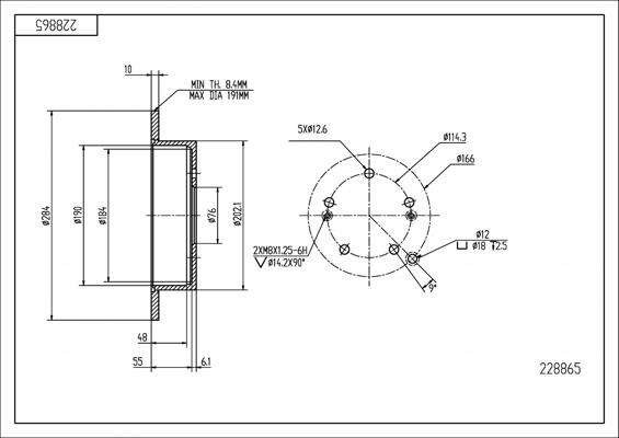 Hart 228 865 - Brake Disc autospares.lv