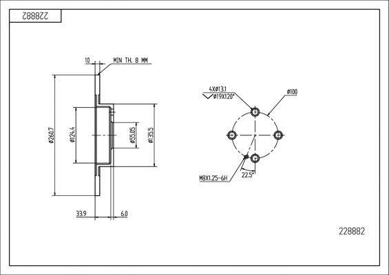 Hart 228 882 - Brake Disc autospares.lv