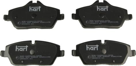 Hart 222 406 - Brake Pad Set, disc brake autospares.lv