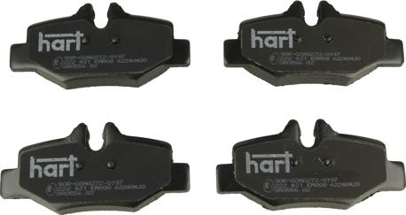 Hart 222 421 - Brake Pad Set, disc brake autospares.lv