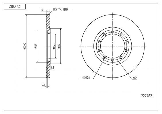 Hart 227 982 - Brake Disc autospares.lv