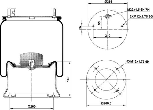 HD 020.810.C01 - Bellow, air suspension autospares.lv