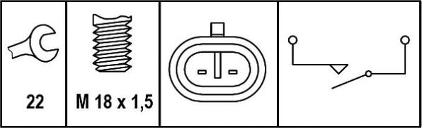 HELLA 6ZF 008 621-301 - Switch, reverse light autospares.lv