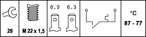 HELLA 6ZT 007 800-031 - Temperature Switch, radiator / air conditioner fan autospares.lv