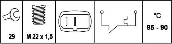 HELLA 6ZT 007 801-001 - Temperature Switch, radiator / air conditioner fan autospares.lv