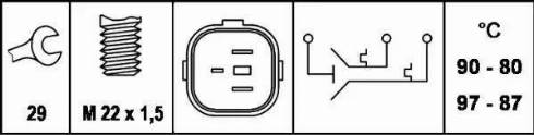 HELLA 6ZT 007 837-051 - Temperature Switch, radiator / air conditioner fan autospares.lv