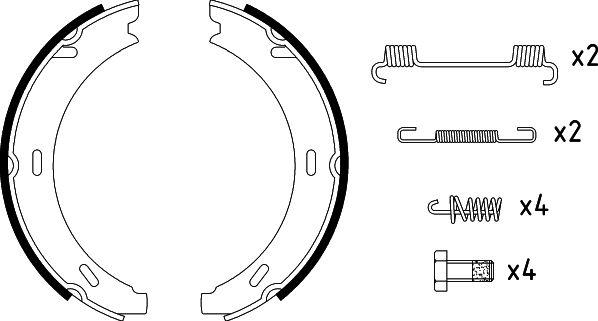 HELLA 8DA 355 050-301 - Brake Shoe Set, parking brake autospares.lv