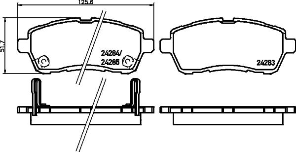 HELLA 8DB 355 045-451 - Brake Pad Set, disc brake autospares.lv