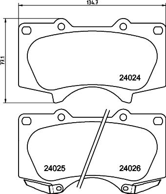 HELLA 8DB 355 045-581 - Brake Pad Set, disc brake autospares.lv