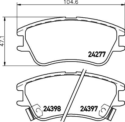 HELLA 8DB 355 045-611 - Brake Pad Set, disc brake autospares.lv