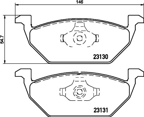 HELLA 8DB 355 045-041 - Brake Pad Set, disc brake autospares.lv