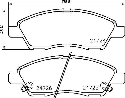 HELLA 8DB 355 045-031 - Brake Pad Set, disc brake autospares.lv