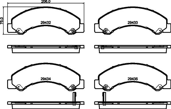 HELLA 8DB 355 040-441 - Brake Pad Set, disc brake autospares.lv