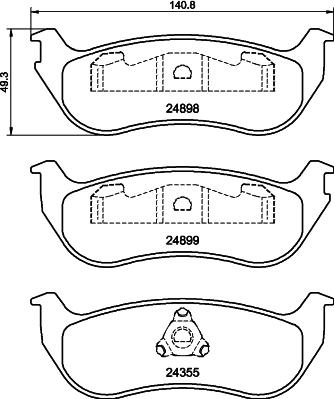 HELLA 8DB 355 040-451 - Brake Pad Set, disc brake autospares.lv