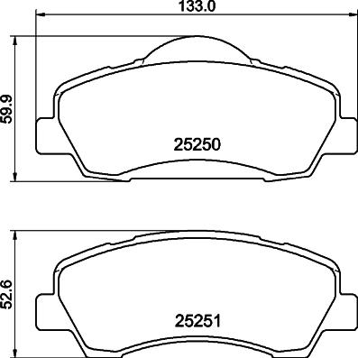 HELLA 8DB 355 040-561 - Brake Pad Set, disc brake autospares.lv