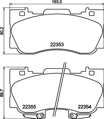 HELLA 8DB 355 040-671 - Brake Pad Set, disc brake autospares.lv