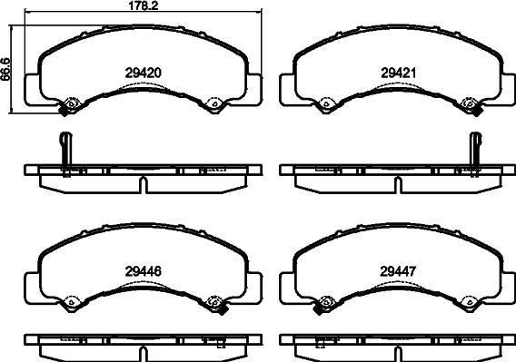 HELLA 8DB 355 040-791 - Brake Pad Set, disc brake autospares.lv