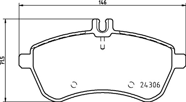 HELLA 8DB 355 043-261 - Brake Pad Set, disc brake autospares.lv