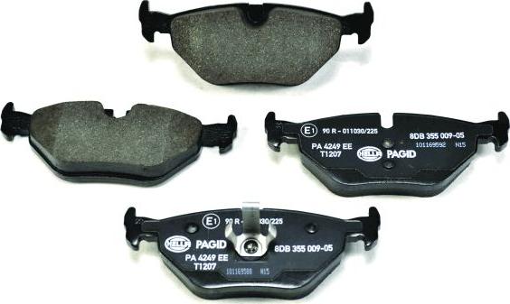 HELLA 8DB 355 009-051 - Brake Pad Set, disc brake autospares.lv