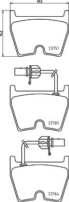 HELLA 8DB 355 009-191 - Brake Pad Set, disc brake autospares.lv