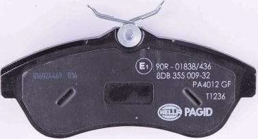 HELLA 8DB 355 009-321 - Brake Pad Set, disc brake autospares.lv