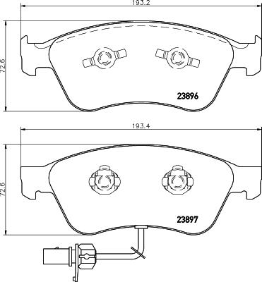 HELLA 8DB 355 009-211 - Brake Pad Set, disc brake autospares.lv