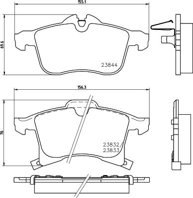 HELLA 8DB 355 009-221 - Brake Pad Set, disc brake autospares.lv