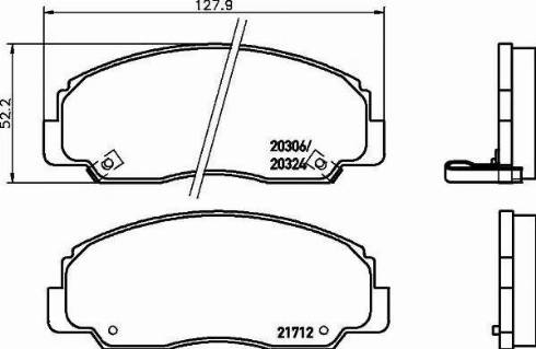 HELLA 8DB 355 009-791 - Brake Pad Set, disc brake autospares.lv