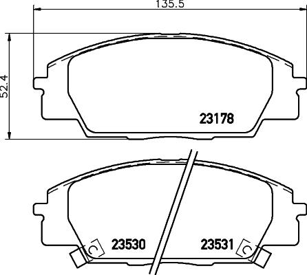 HELLA 8DB 355 009-731 - Brake Pad Set, disc brake autospares.lv